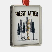 Forest Bather Camping Metalen Ornament (Rechts)