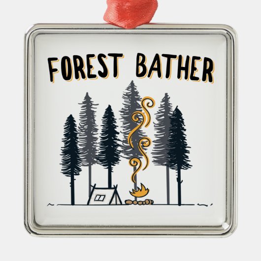 Forest Bather Camping Metalen Ornament (Voorkant)