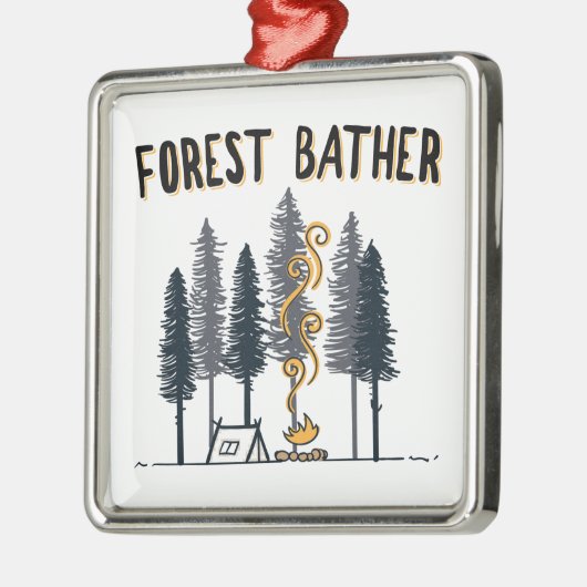 Forest Bather Camping Metalen Ornament (Links)