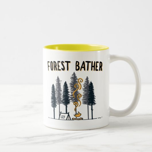 Forest Bather Camping Tweekleurige Koffiemok (Rechts)