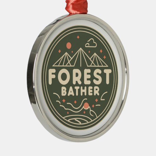 Forest Bather Circle Metalen Ornament (Rechts)