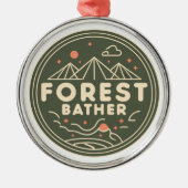 Forest Bather Circle Metalen Ornament (Voorkant)