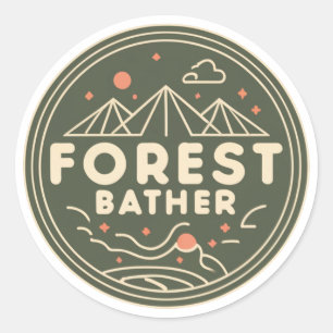 Forest Bather Circle Ronde Sticker