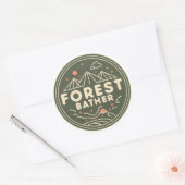 Forest Bather Circle Ronde Sticker (Envelop)