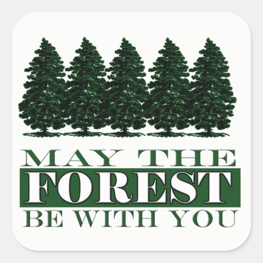 Forest Be With You Funny Sticker (Voorkant)