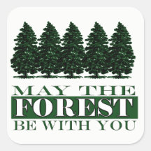 Forest Be With You Funny Sticker