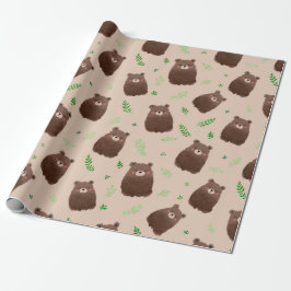 Forest Bear Spring Gift Wrap Cadeaupapier
