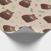 Forest Bear Spring Gift Wrap Cadeaupapier (Hoek)