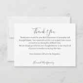 Forest begrafenis sympathie dank u kaart notitiekaartje (Voorkant)