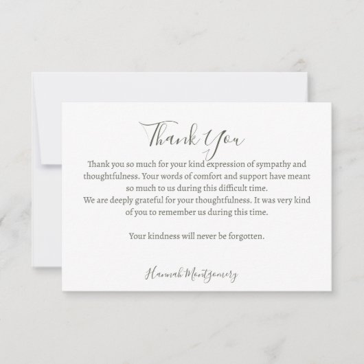 Forest begrafenis sympathie dank u kaart notitiekaartje (Voorkant)