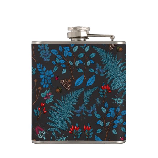 Forest berries, leaves and bugs 1 heupfles (Achterkant)