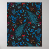 Forest berries, leaves and bugs 1 poster (Voorkant)