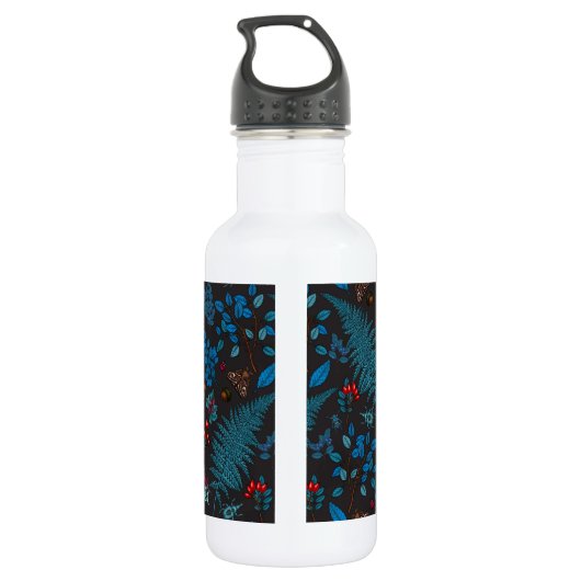 Forest berries, leaves and bugs 1 waterfles  (Achterkant)