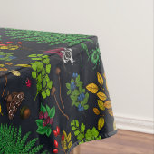 Forest berries, leaves and bugs on graphics black tafelkleed (Voorbeeld)