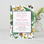 Forest berries, leaves and bugs on white kaart (Staand voorkant)