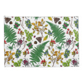 Forest berries, leaves and bugs on white kussensloop (Achterkant-Rechts)