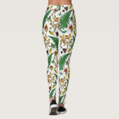 Forest berries, leaves and bugs on white leggings (Achterkant)