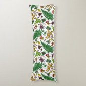 Forest berries, leaves and bugs on white lichaamskussen (Voorkant Verticaal)