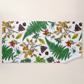 Forest berries, leaves and bugs on white strandlaken (Voorkant)