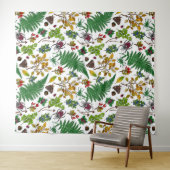 Forest berries, leaves and bugs on white wandkleed (In Situ (horizontaal))