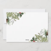 Forest Berry Pinecone Greenery 3 Foto Feestdagenkaart (Achterkant)