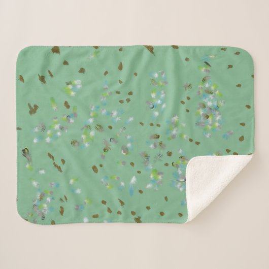 Forest Birds Sherpa Blanket Deken (Voorkant (horizontaal))