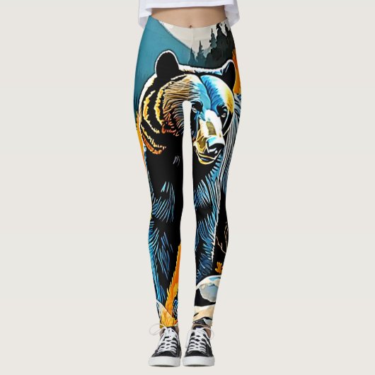 Forest Black Beer Majesty Design Leggings (Voorkant)