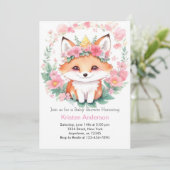 Forest Bliss Fox Boho Meisje Baby shower Kaart (Staand voorkant)