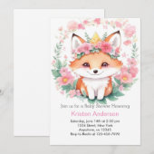 Forest Bliss Fox Boho Meisje Baby shower Kaart (Voorkant / Achterkant)