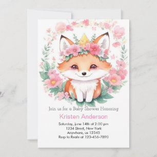 Forest Bliss Fox Boho Meisje Baby shower Kaart