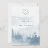 Forest Blue bruiloft uitnodiging (Voorkant)