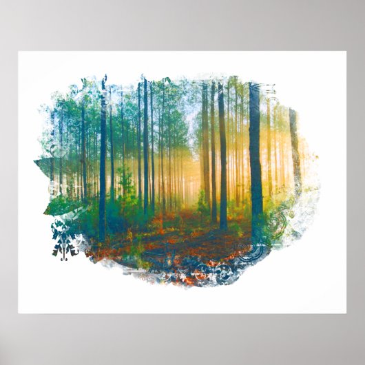 " Forest Bossen Rustic Woodland Artsy Poster (Voorkant)