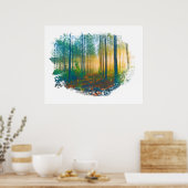 " Forest Bossen Rustic Woodland Artsy Poster (Keuken)