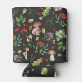 Forest Bounty: Waterverf paddenstoelenpatroon Blikjeskoeler (Achterkant)