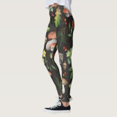 Forest Bounty: Waterverf paddenstoelenpatroon Leggings (Links)