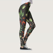 Forest Bounty: Waterverf paddenstoelenpatroon Leggings (Rechts)