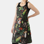 Forest Bounty: Waterverf paddenstoelenpatroon Schort (Insitu)