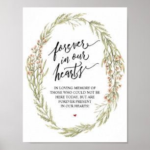 Forest Bouquets Forever in ons hart Memorial Sign Poster