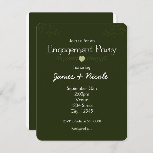 Forest Branches Rustieke Engagement Party Uitnodig Kaart (Voorkant / Achterkant)