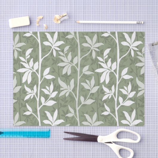 Forest Breeze Minimalist Botanical Silhouette Tissuepapier (Craft)