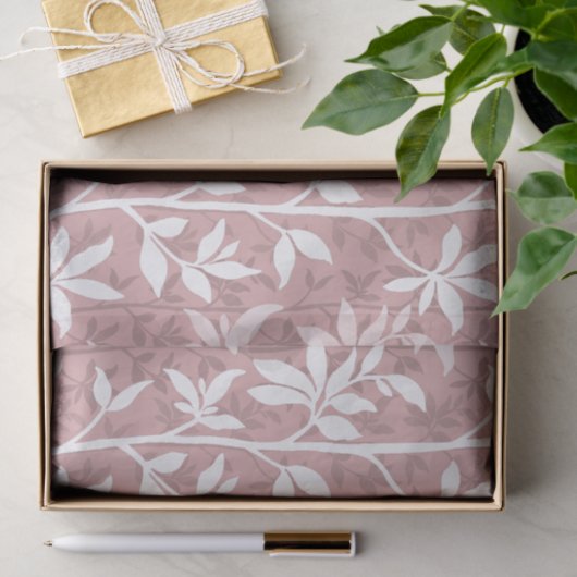 Forest Breeze Modern Botanische Silhouette Roze Tissuepapier (Geschenk)