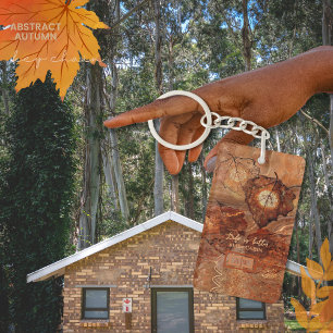 Forest Brown Abstract Monogram Acryl Sleutelhanger