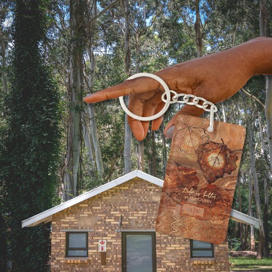 Forest Brown Abstract Monogram Acryl Sleutelhanger