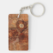 Forest Brown Abstract Monogram Acryl Sleutelhanger (achterkant)