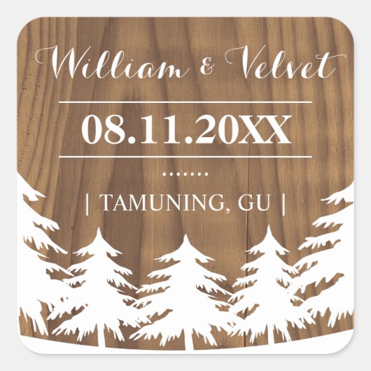 Forest bruiloft gunst Stickers (Voorkant)