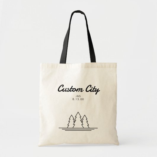 Forest bruiloft welkomsttas aangepaste bruiloft Ca Tote Bag (Voorkant)