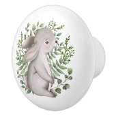 Forest Bunny Rabbit Woodland Greenery Baby Nursery Keramische Knop (Rechts)