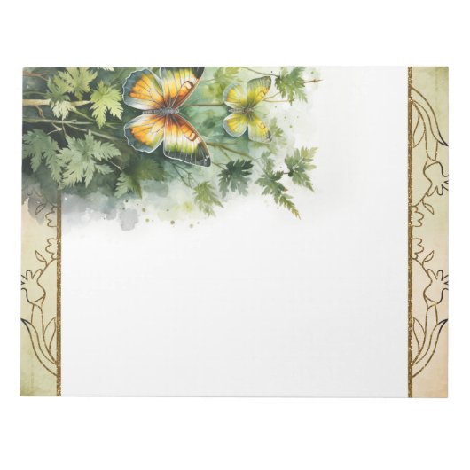 Forest Butterfly Woodland Natuur thema Notitieblok (Voorkant)