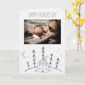 Forest Cabin Moon Vaderdag met foto Kaart (Gele Bloem)