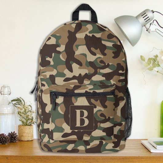 Forest Camo gepersonaliseerde monogram camouflage Bedrukte Rugzak